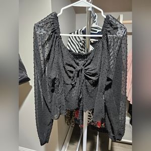 #44 Sheer Crop Top Blouse